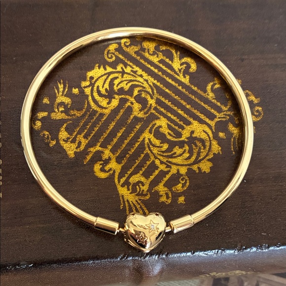 Pandora Celestial Heart Clasp Bangle Bracelet (Gold) - Picture 6 of 11